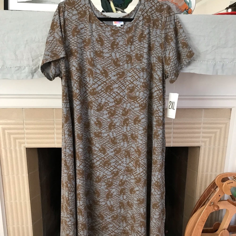 LuLaRoe Carly Dress Disney Mickey Mouse. 2XL NWT
